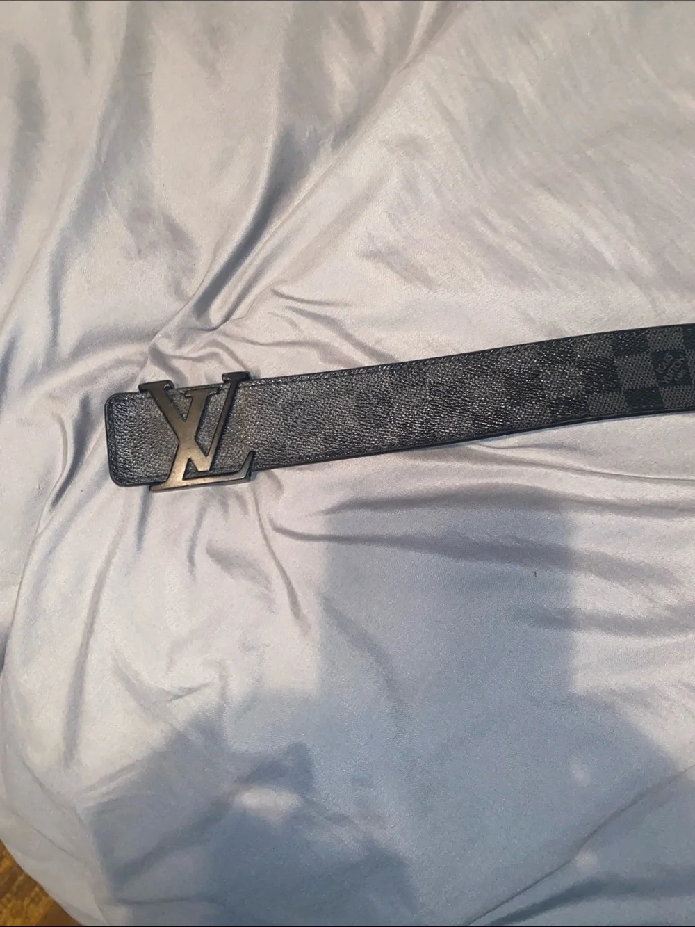 Louis Vuitton Black and Gray Damier Graphite Men's Belt